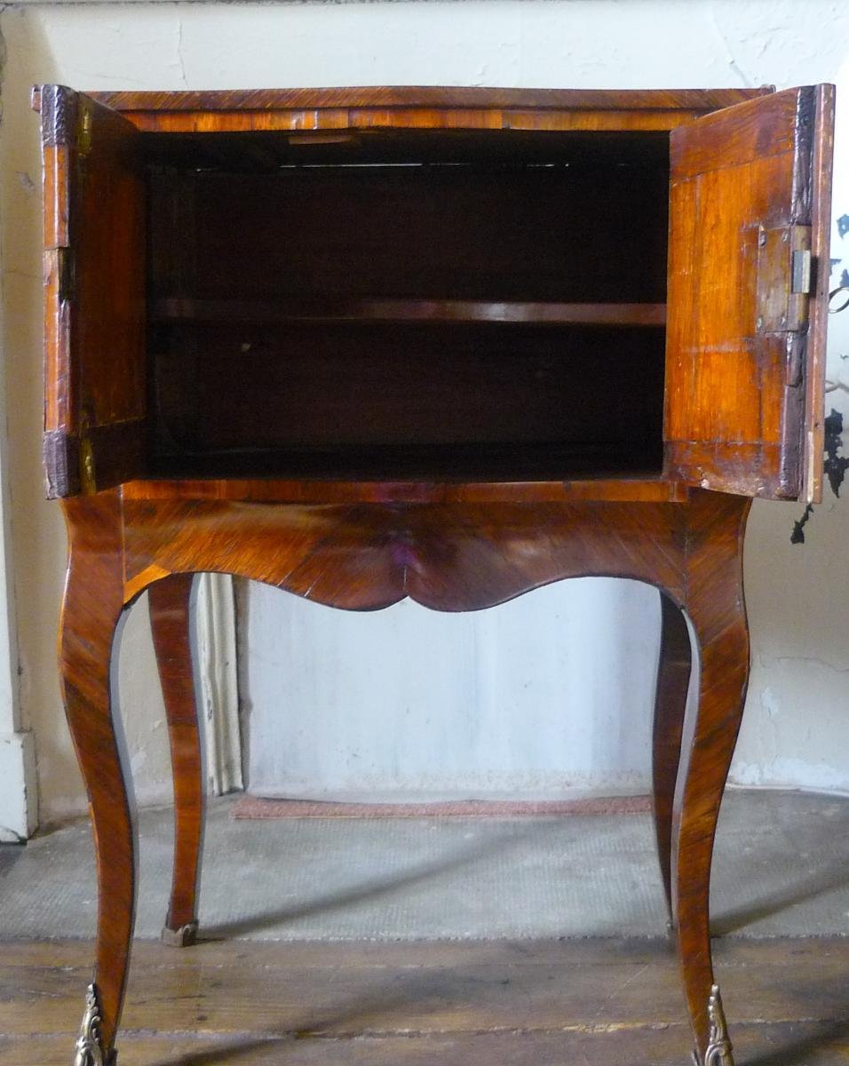 Rare Table A Snack Between Two Marquetry Period Louis XV Circa XVIII Eme Siecle Very Large Qu-photo-2