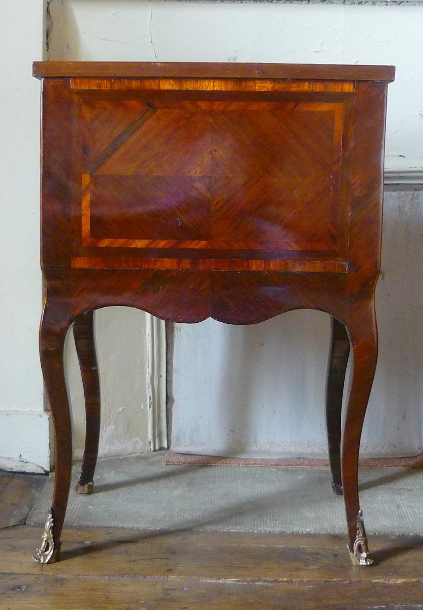 Rare Table A Snack Between Two Marquetry Period Louis XV Circa XVIII Eme Siecle Very Large Qu-photo-3