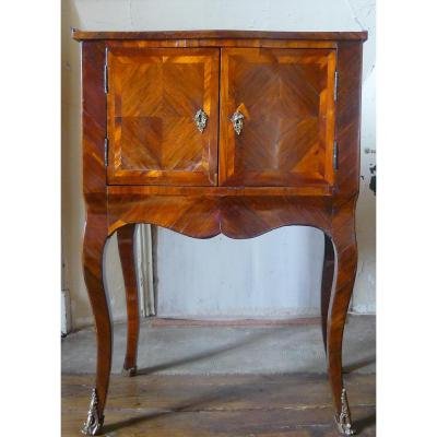 Rare table à encas d entre deux plateau cabaret  marqueterie epoque Louis XV Circa XVIII eme Siecle Tres Grande Qualité ,belles proportions.-photo-4
