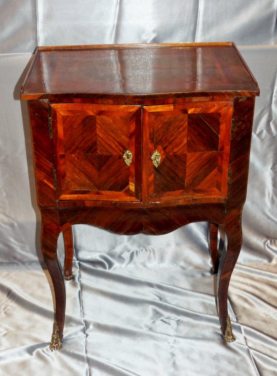 Rare Table A Snack Between Two Marquetry Period Louis XV Circa XVIII Eme Siecle Very Large Qu