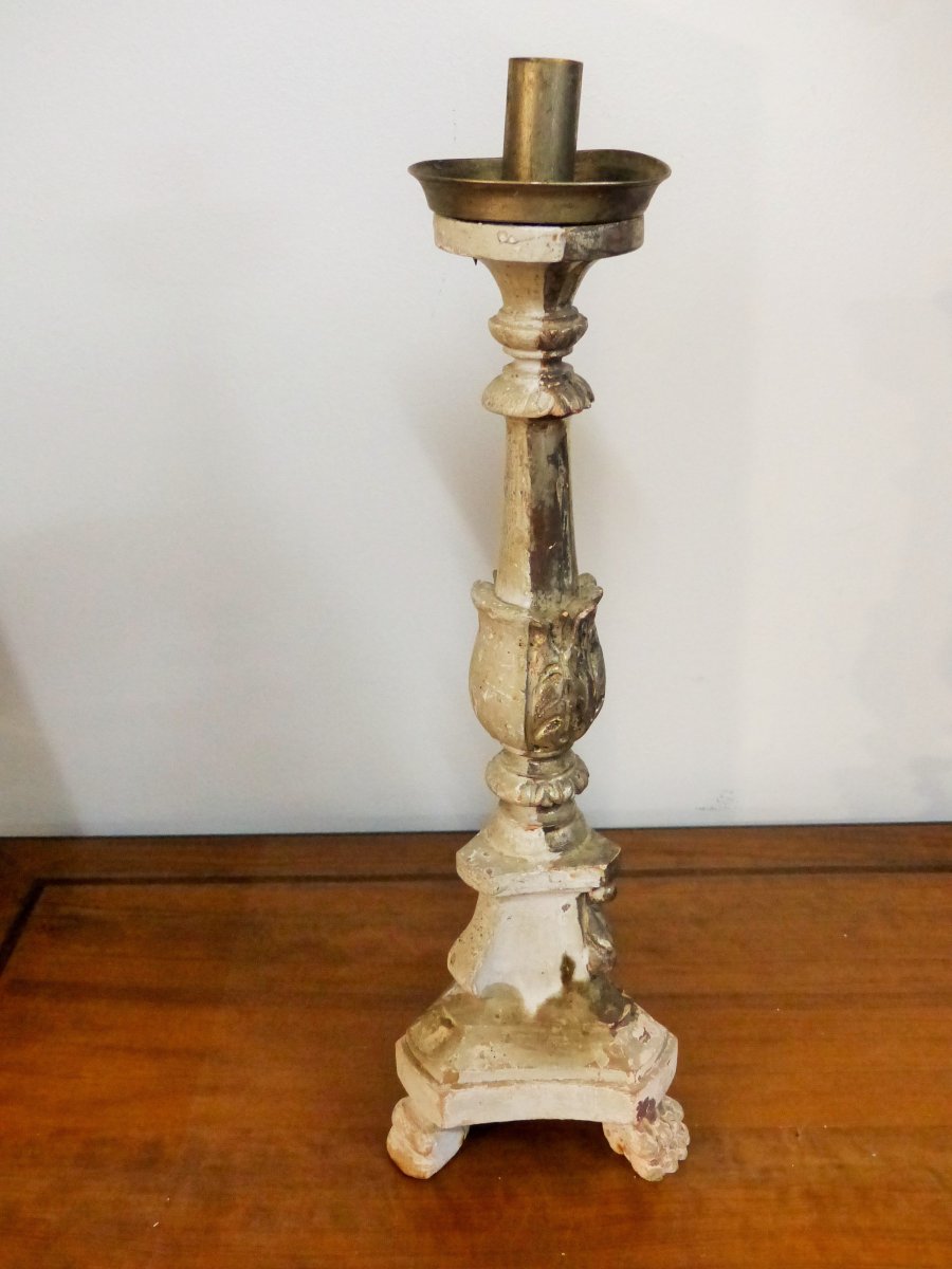 Pique Candle Silver Wood Louis XIV Period Circa XVII Eme-photo-4