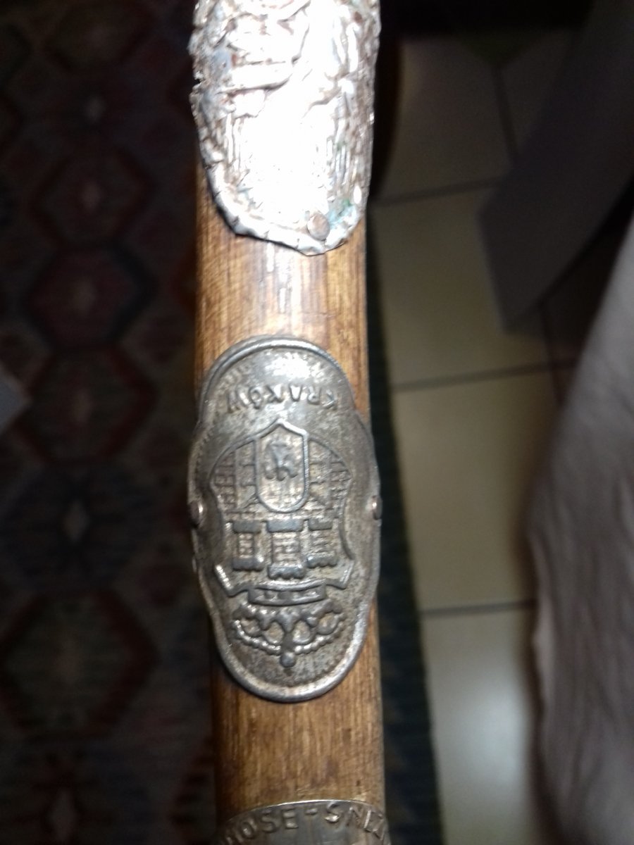 Rare Old Mountain Cane Folk Art Insignia Cols Franchis Early XX Eme-photo-3