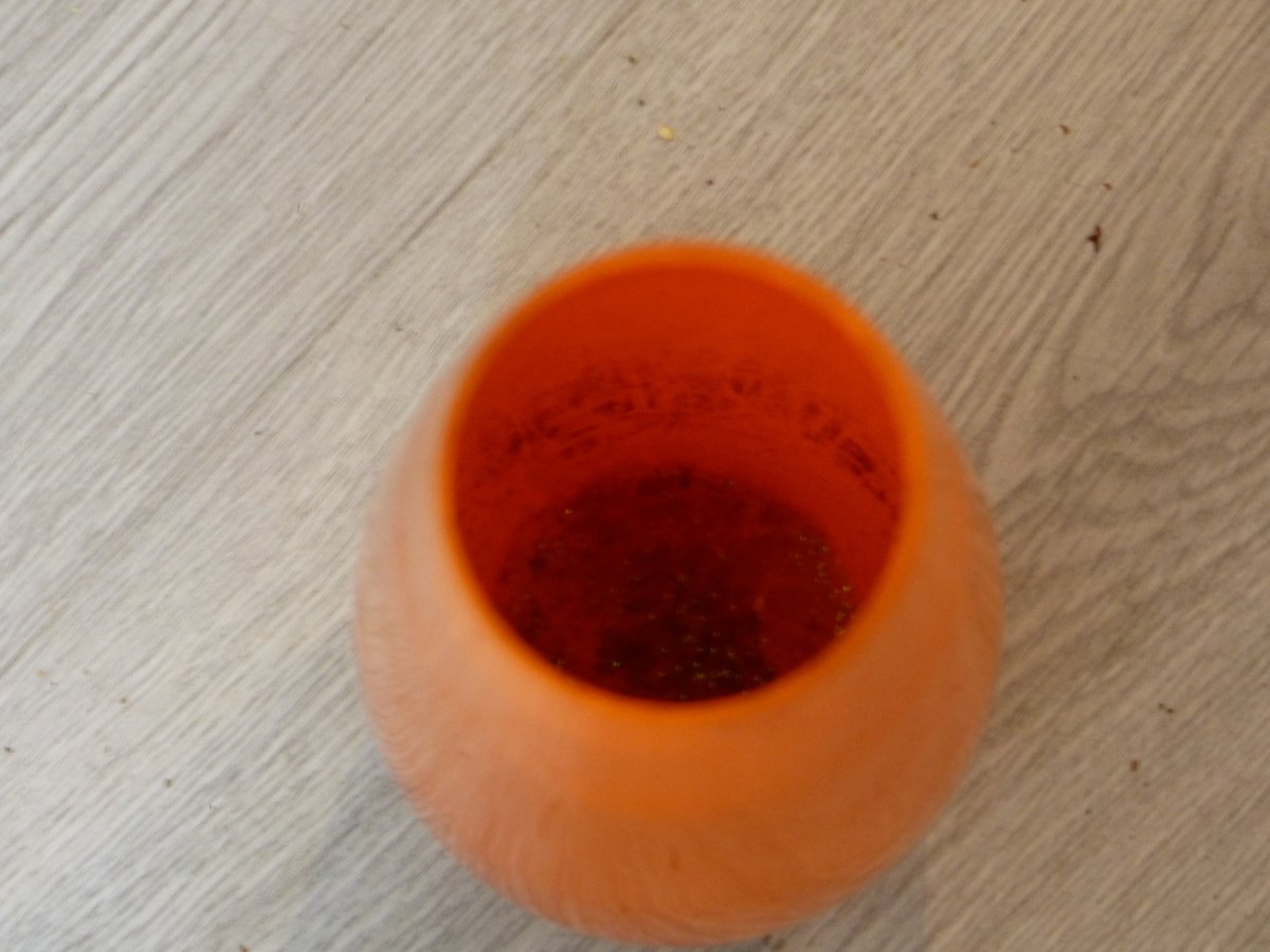 Rare Tango Vase Art Deco Period Orange Blown Glass Early Twentieth Century-photo-4