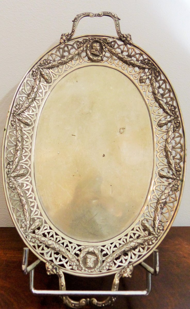 Service Egoiste A  Café Aux Medaillons En Argent XVIII Eme XIX Eme Poincons Fermiers Generaux -photo-3