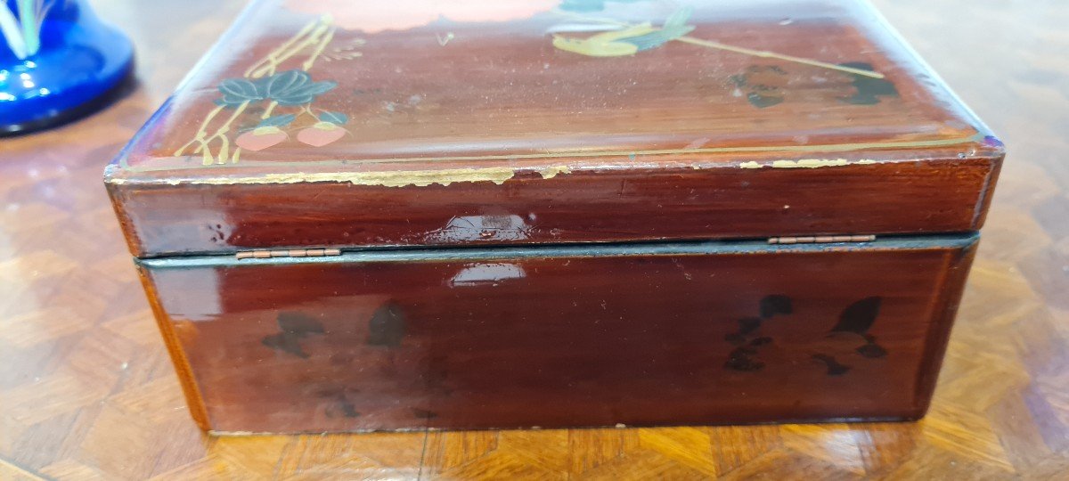 Boite A Bijoux  Coffret A Thėe laquėe  Chine Japon Asie   XIX Eme  laque Hiramaki-photo-2