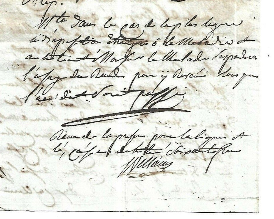 Chirurgie Medecine 1e Empire Lettre Autographe Signée Ambroise Wuillaume Grande Armée Napoléon