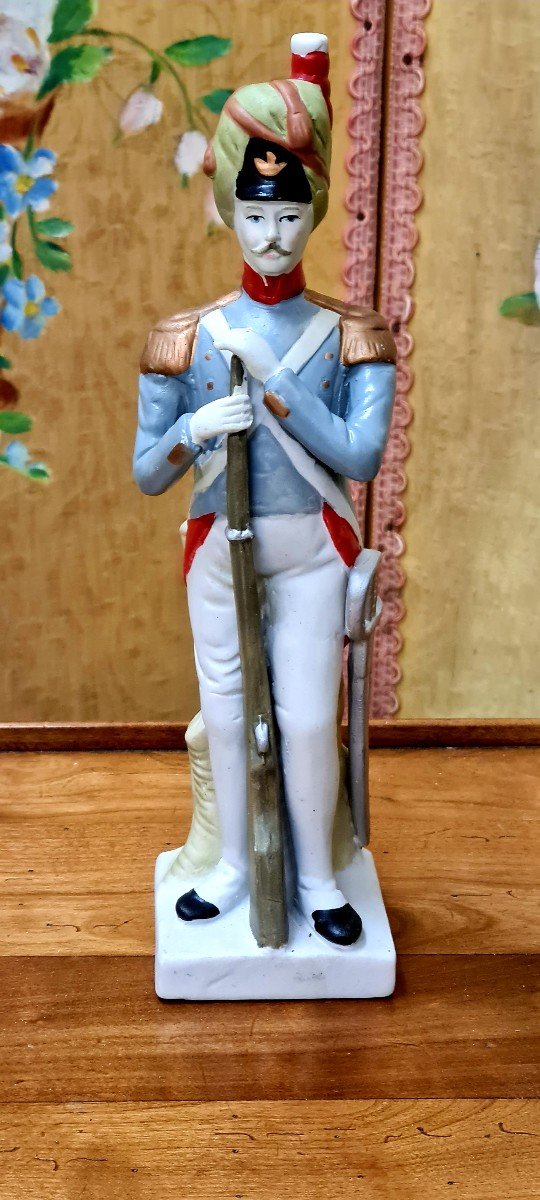 Polychrome Porcelain Biscuit Grenadier Of The Imperial Guard Napoleon 1 Er-photo-2