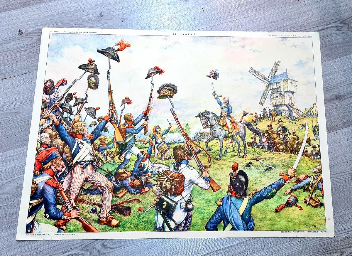 Grande Affiche Litho Rossignol Assassinat Bara Par Vendéens Chouans Et Valmy Revolution Francaise-photo-2