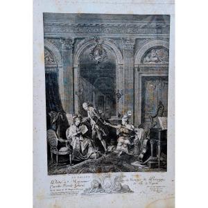 The Sweet Letter Circa 18th Century Original Engraving On Verge Paper Nicolas Lavreince The Sweet Ticket Stokcholm Monsieur Menage De Pressigny Fermier General 