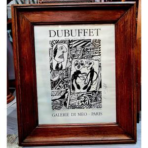 Outsider Art Signed Hand Jean Dubuffet Poster Exhibition Cf Museum Of Decorative Arts In Paris