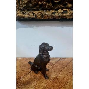 Bronze Sculpture Dog End XIX Eme Debut XX Eme