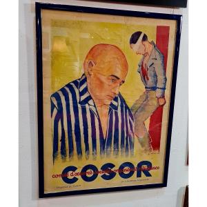 Rare Poster Cosor Resistance Militaria Circa  39 / 45