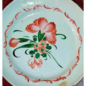 Islettes Enamelled Plate In Earthenware Period Beginning  XIX Eme