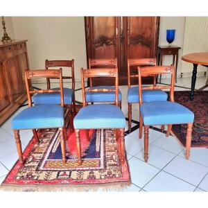 Series Of Six Chairs Motif Fleurs De Lys Nineteenth Twentieth