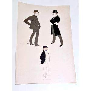 Original Lithograph By Sem, Georges Goursat From His Civil Status, 