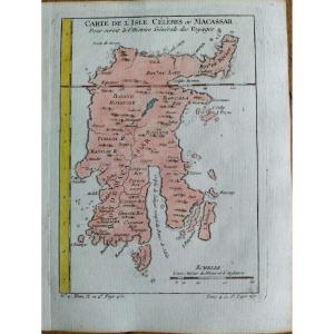 Carte  xviii epoque 18e : Iles Célèbes ou Macassar Sulawesi Indonésie  BELLIN circa 1754 