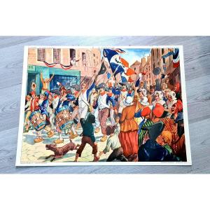 Grande Affiche litho  Rossignol la marseillaise le peuple ne veut plus de roi revolution francaise