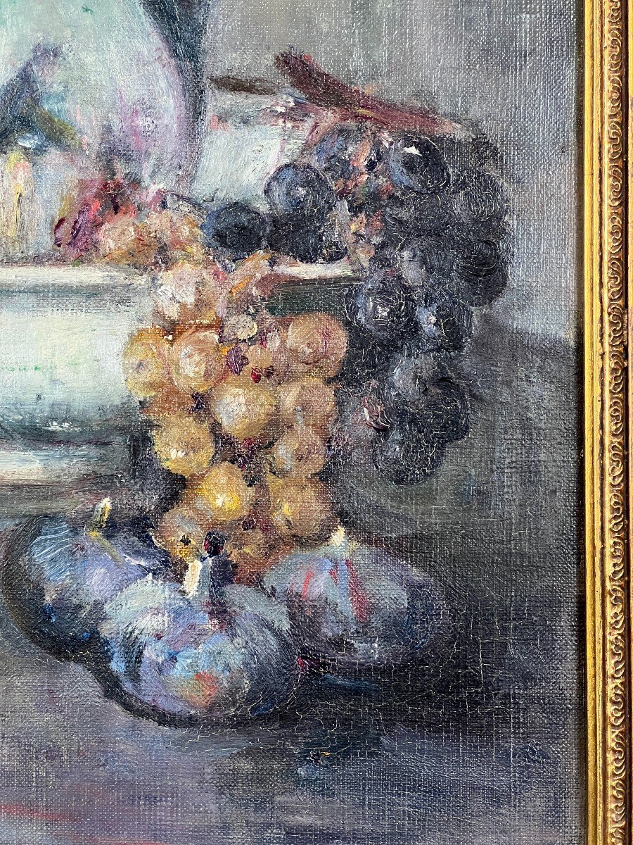 Mathilde Sée - Chinese Vase, Grapes And Figs-photo-2