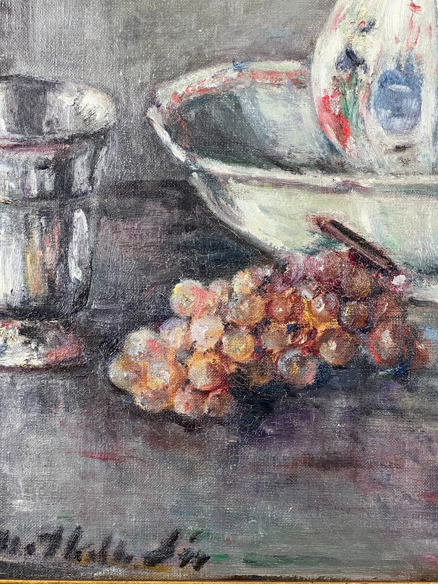 Mathilde Sée - Chinese Vase, Grapes And Figs-photo-3