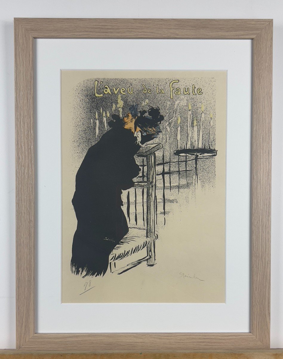 Théophile Alexandre STEINLEN - L'Aveu de la faute - Lithographie-photo-2