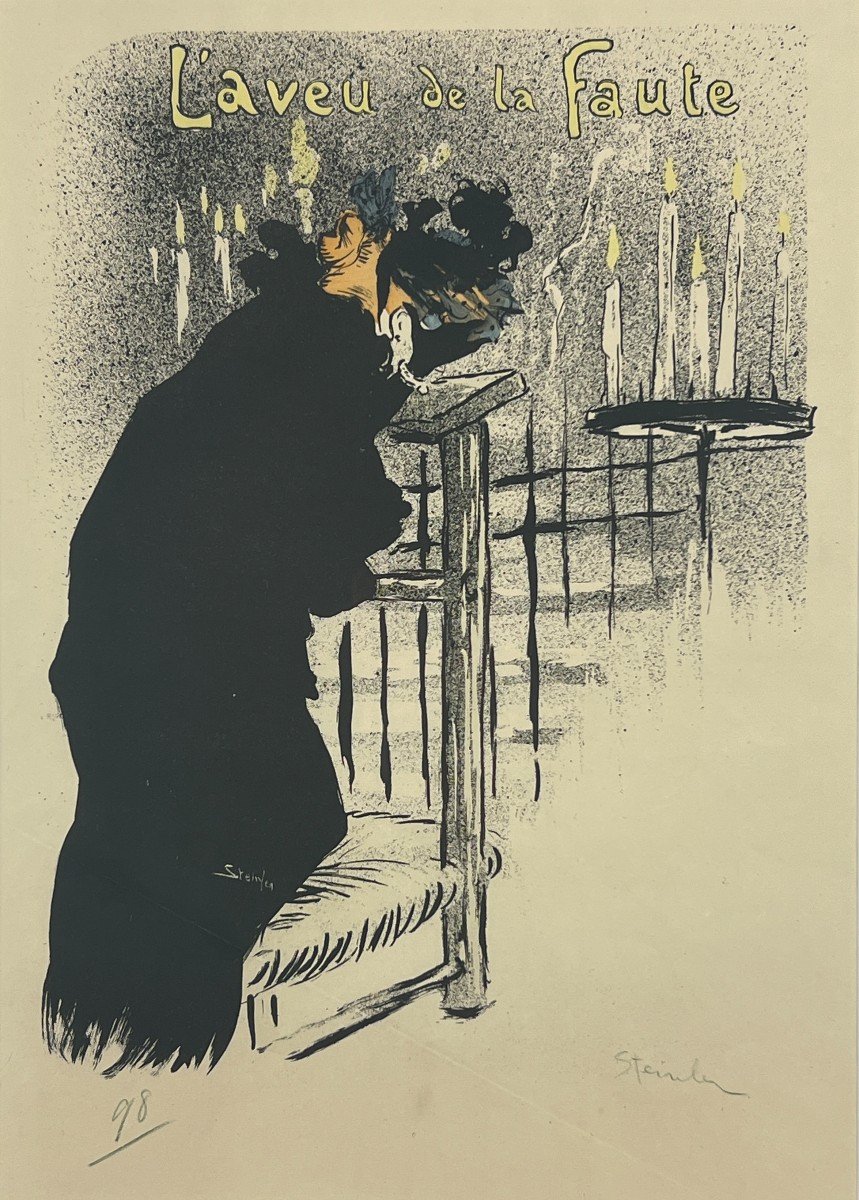 Théophile Alexandre STEINLEN - L'Aveu de la faute - Lithographie