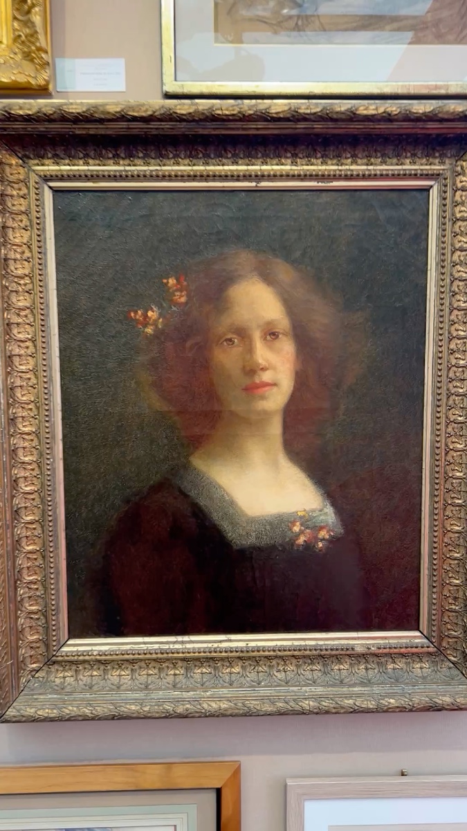 Eug&egrave;ne LOUP - Portrait de femme - Huile sur toile-photo-3