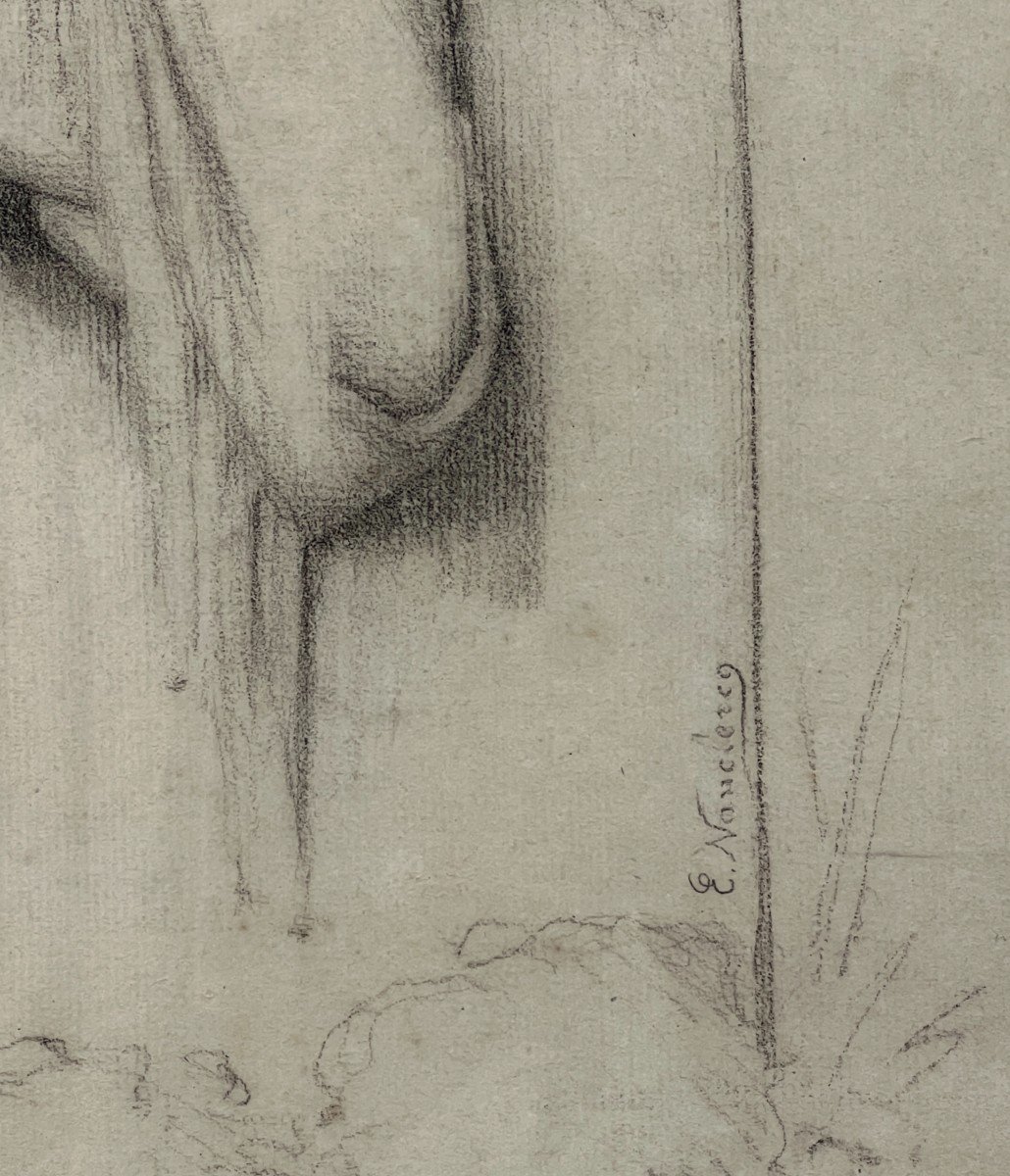 Elie Nonclercq - Modèle à l'éventail - Dessin-photo-3