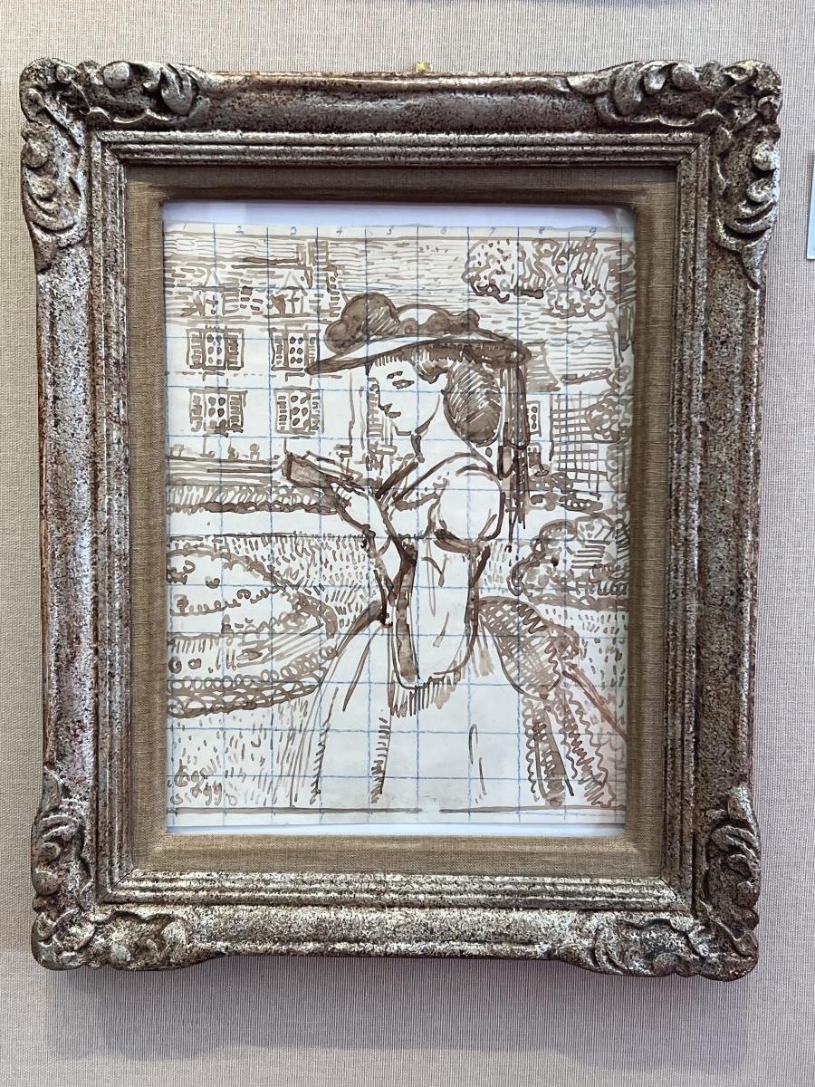 Charles GUÉRIN - La Lecture dans le parc - dessin-photo-2