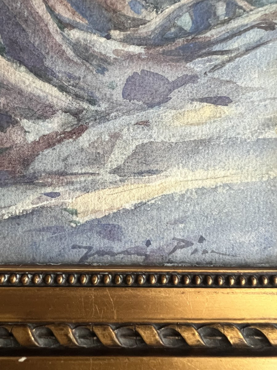 Signature To Be Identified - Landscape - Watercolor-photo-3