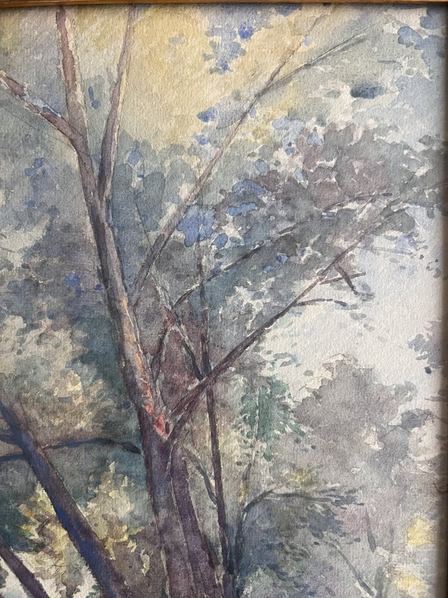 Signature To Be Identified - Landscape - Watercolor-photo-4