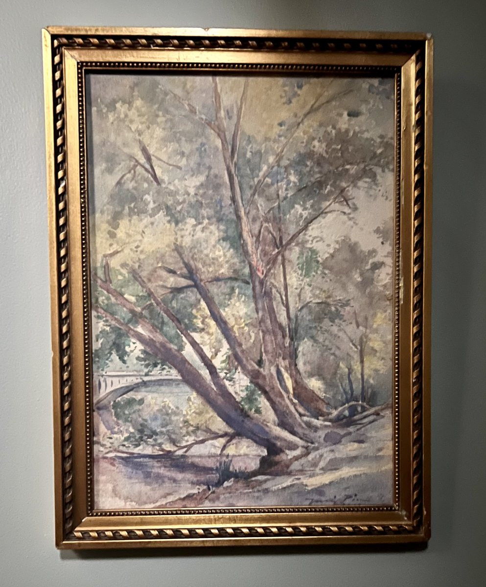 Signature To Be Identified - Landscape - Watercolor-photo-4