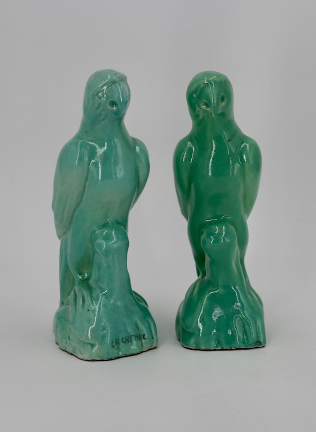 Edmond Lachenal – Perruche en céramique émaillée-photo-5