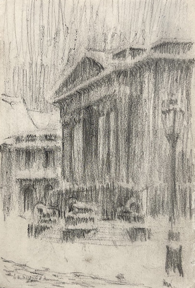 Henri LE SIDANER - Paysage symboliste - Dessin-photo-4