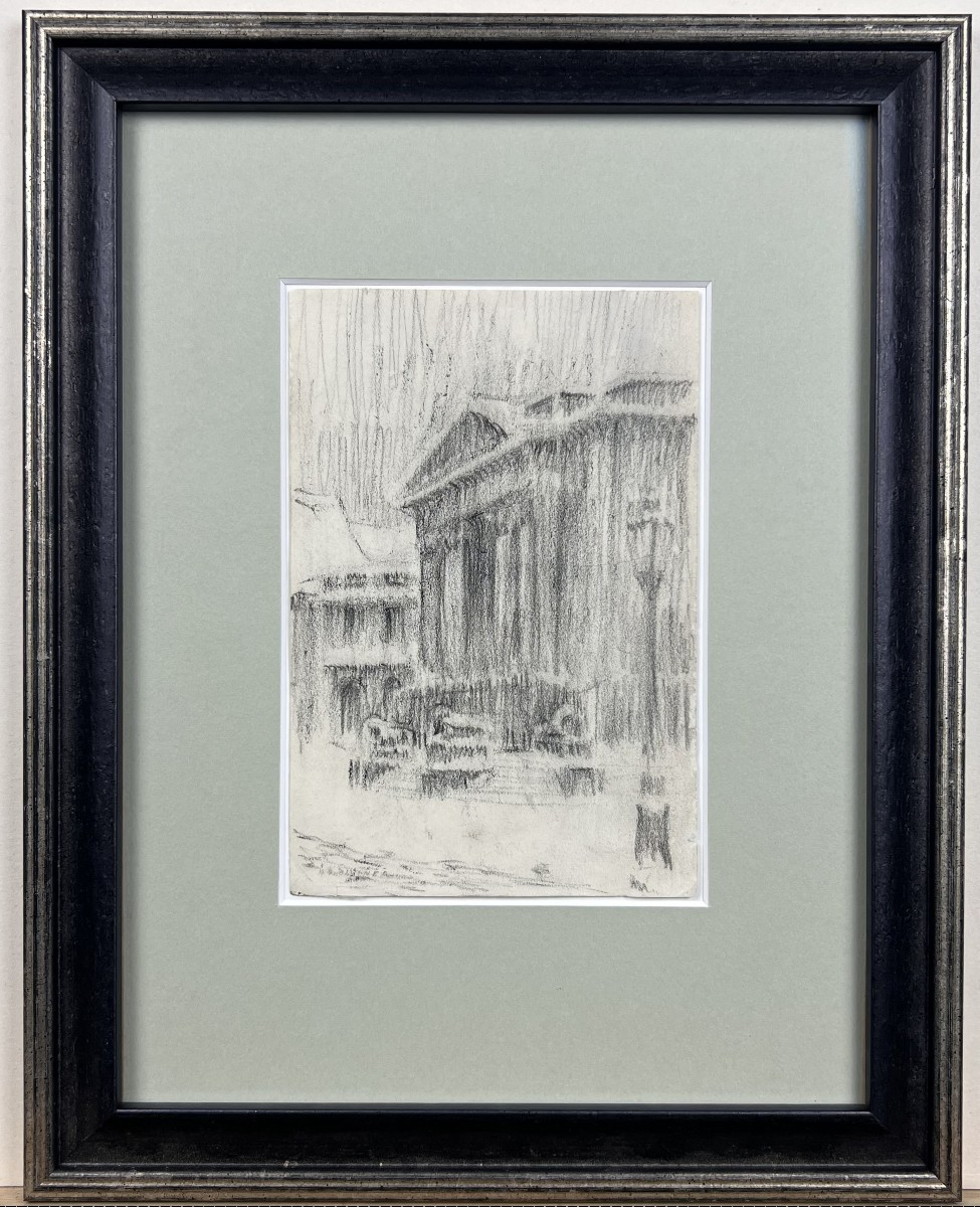 Henri LE SIDANER - Paysage symboliste - Dessin