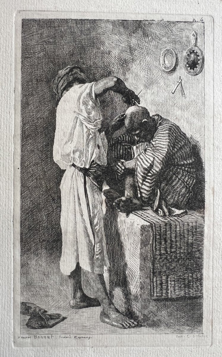 Frédéric Régamey After Léon Bonnat, The Turkish Barber, Etching-photo-3