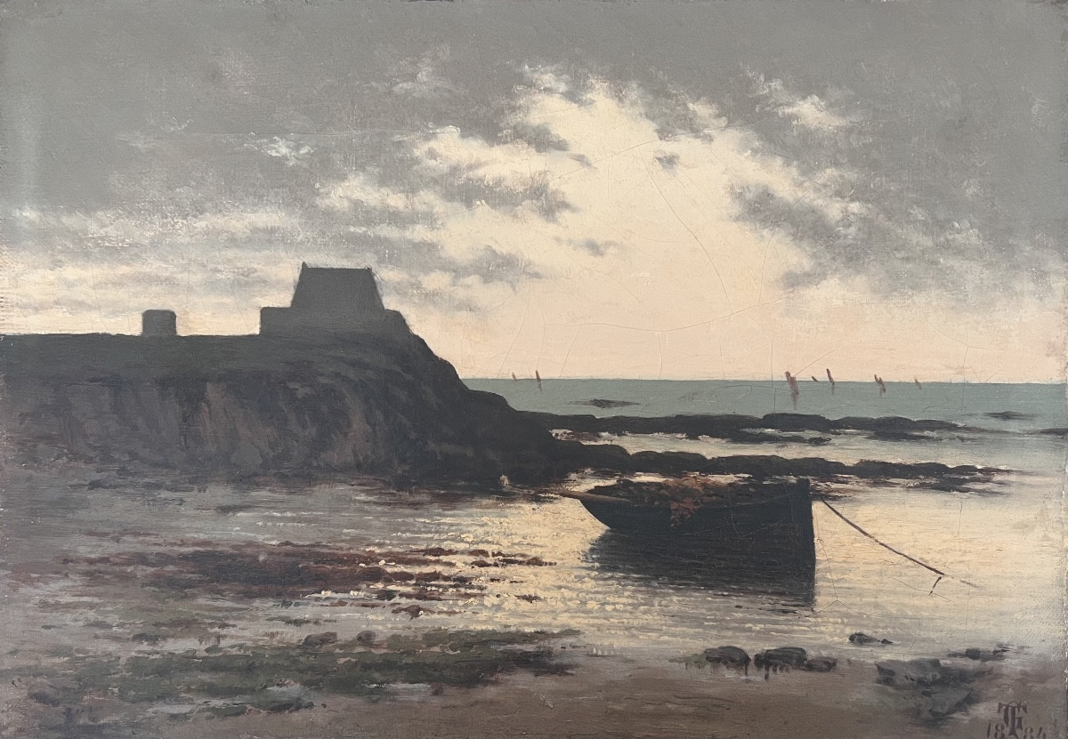 Fort Bloqué près de Lorient  - Huile sur toile monogrammée et datée 1884
