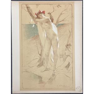 Antoine Calbet (1860-1942) - l'Inconnue - Lithographie De l'Estampe Moderne