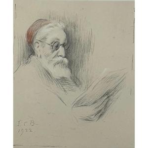 Louise Catherine Breslau - Portrait Of Anatole France - Lithograph