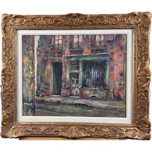 Ernest Laborde - La Rue De La Colombe (paris) - Watercolor