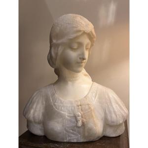 Attribué à Emilio Fiaschi - Laura - buste en albâtre