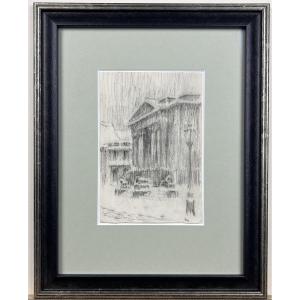 Henri LE SIDANER - Paysage symboliste - Dessin