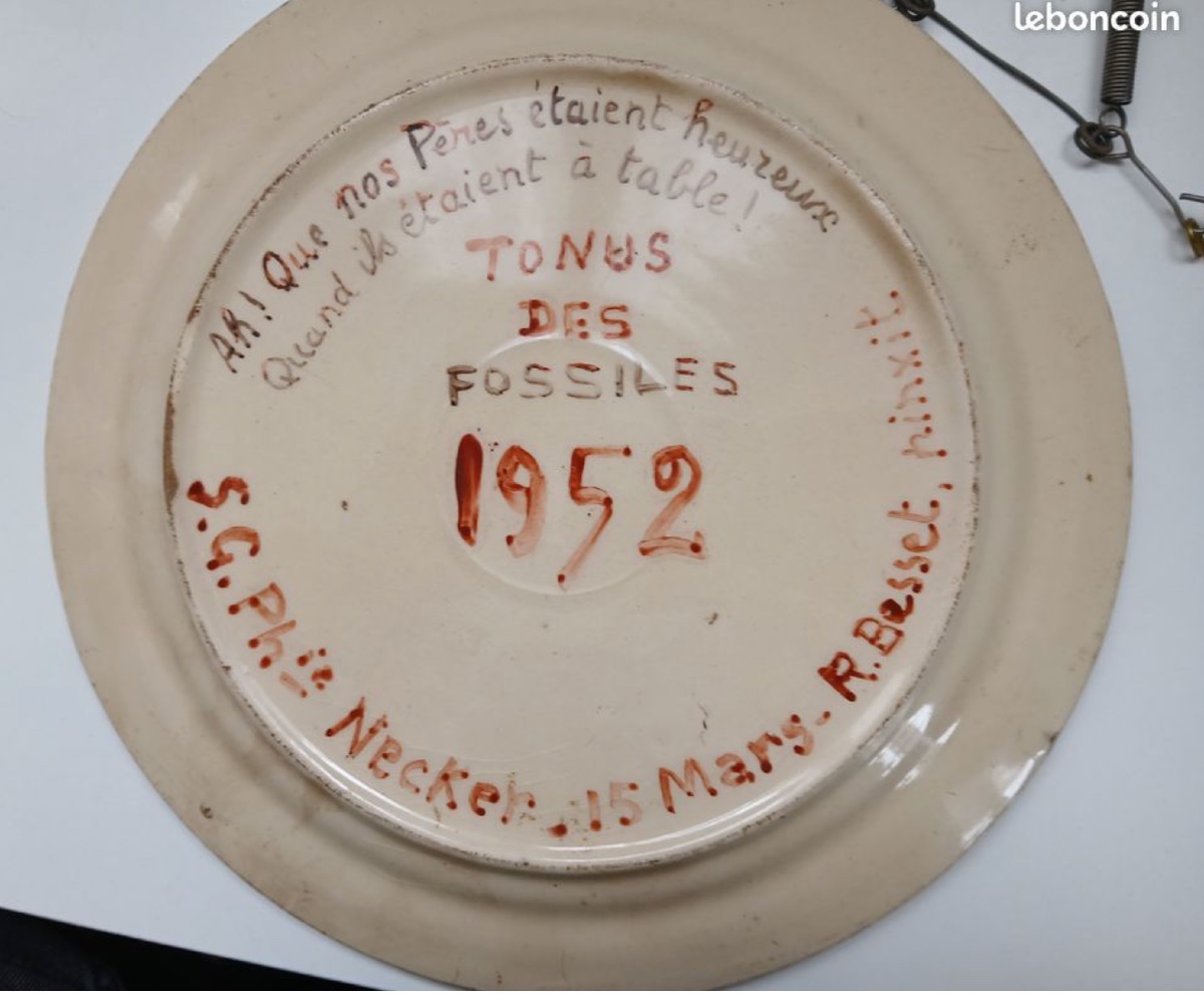 RARE ASSIETTE PEINTE PAR RENÉ BESSET – 1952-photo-2