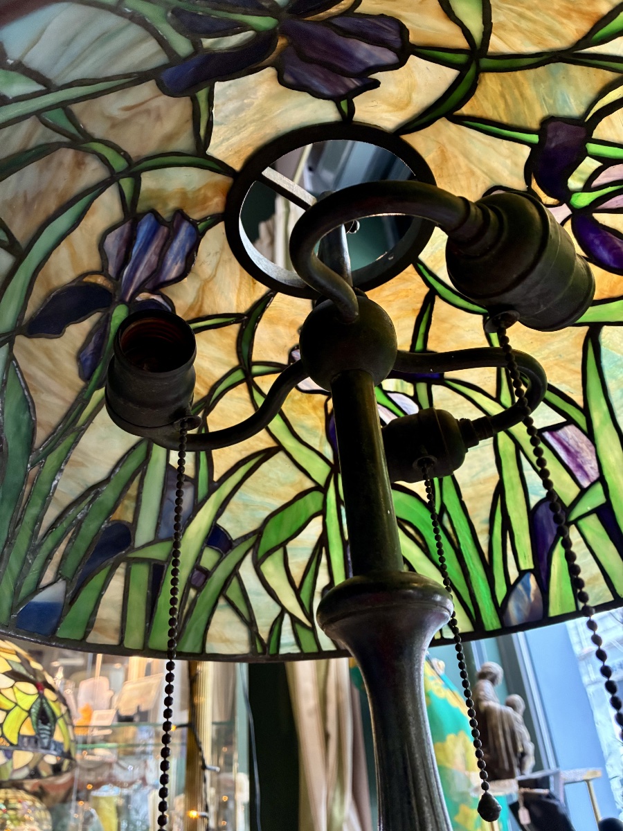 A.H FREEMAN - Lampe Américaine (1901-1910) (a travaillé pour Tiffany Studios NY) - H.59-photo-3