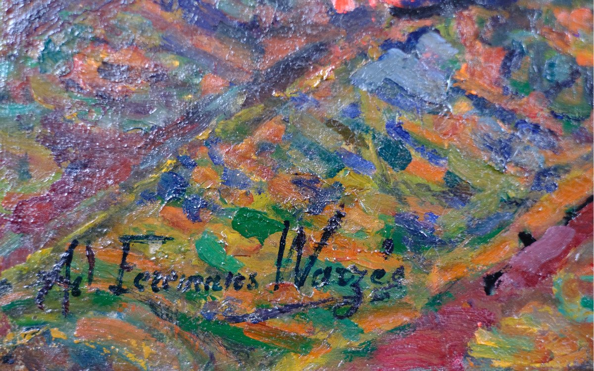Adrienne Feremans-warzee (1888-1965) - Bouquet Of Roses. Still Life. Post-impressionism. Hst-photo-3