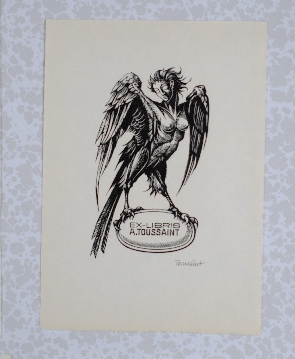 André Toussaint (hermeton-sur-meuse 1923 - Brussels 2006). Lot Of 8 Ex-libris.ex-libris-photo-5