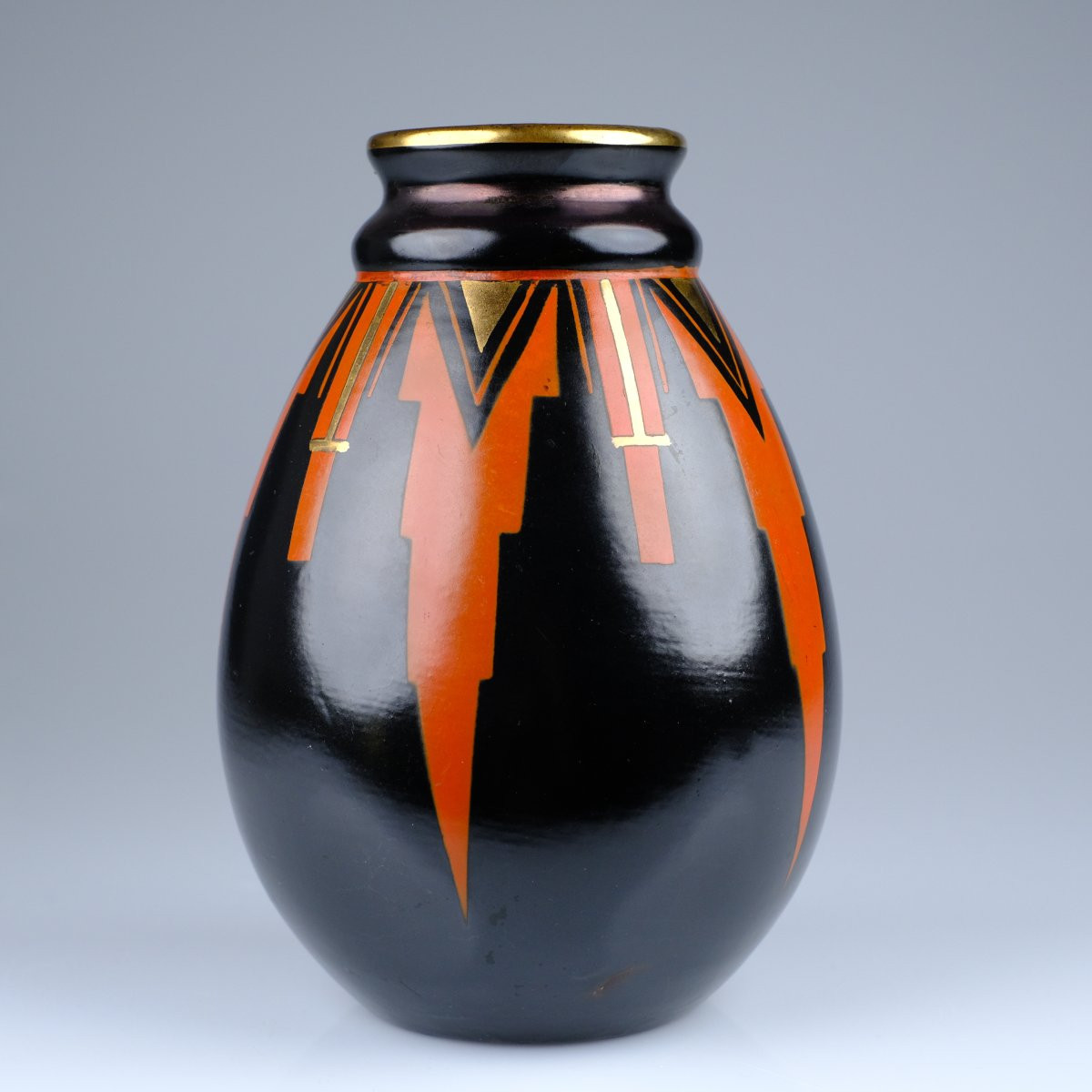 Emile Lombart (1859-1938). Art Deco Ceramic Vase From Saint Ghislain. Modernism. 1920-1930.-photo-1