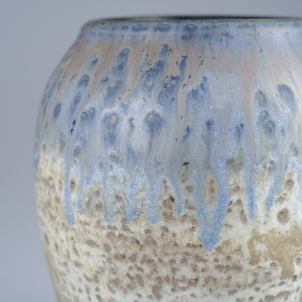 Maurice Pitot (20th Century). Stoneware Vase With Shades Of Blue, Art Deco Period. Vintage Design-photo-2