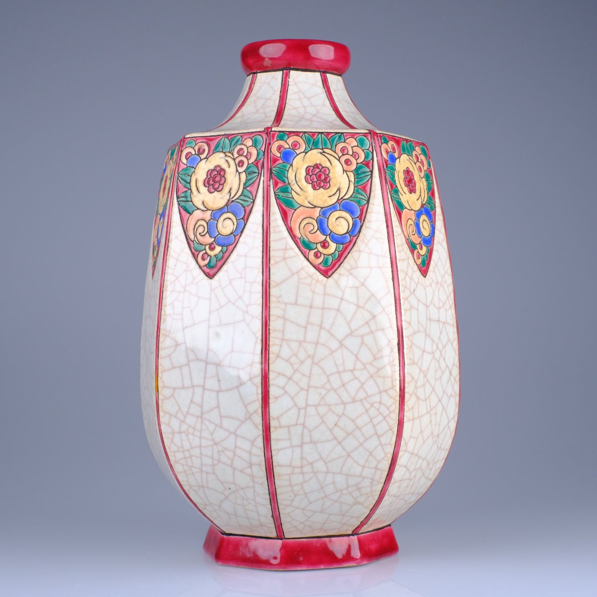 Grand vase Art Déco Emaux de Longwy. Circa 1934. D 5016.Att.Maurice-Paul CHEVALLIER -photo-2