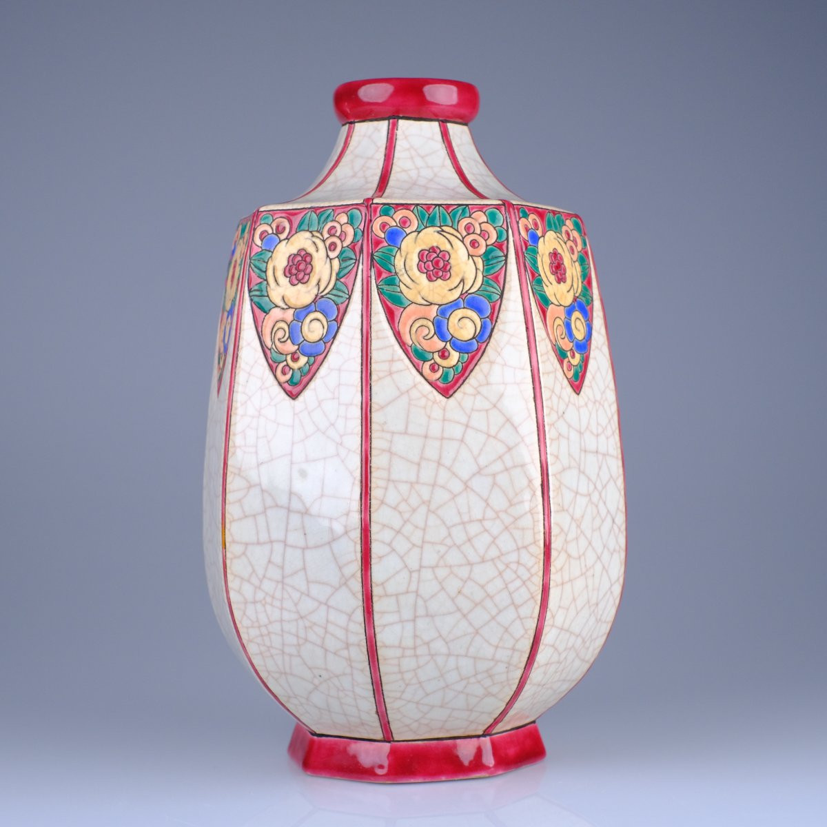 Grand vase Art Déco Emaux de Longwy. Circa 1934. D 5016.Att.Maurice-Paul CHEVALLIER -photo-3