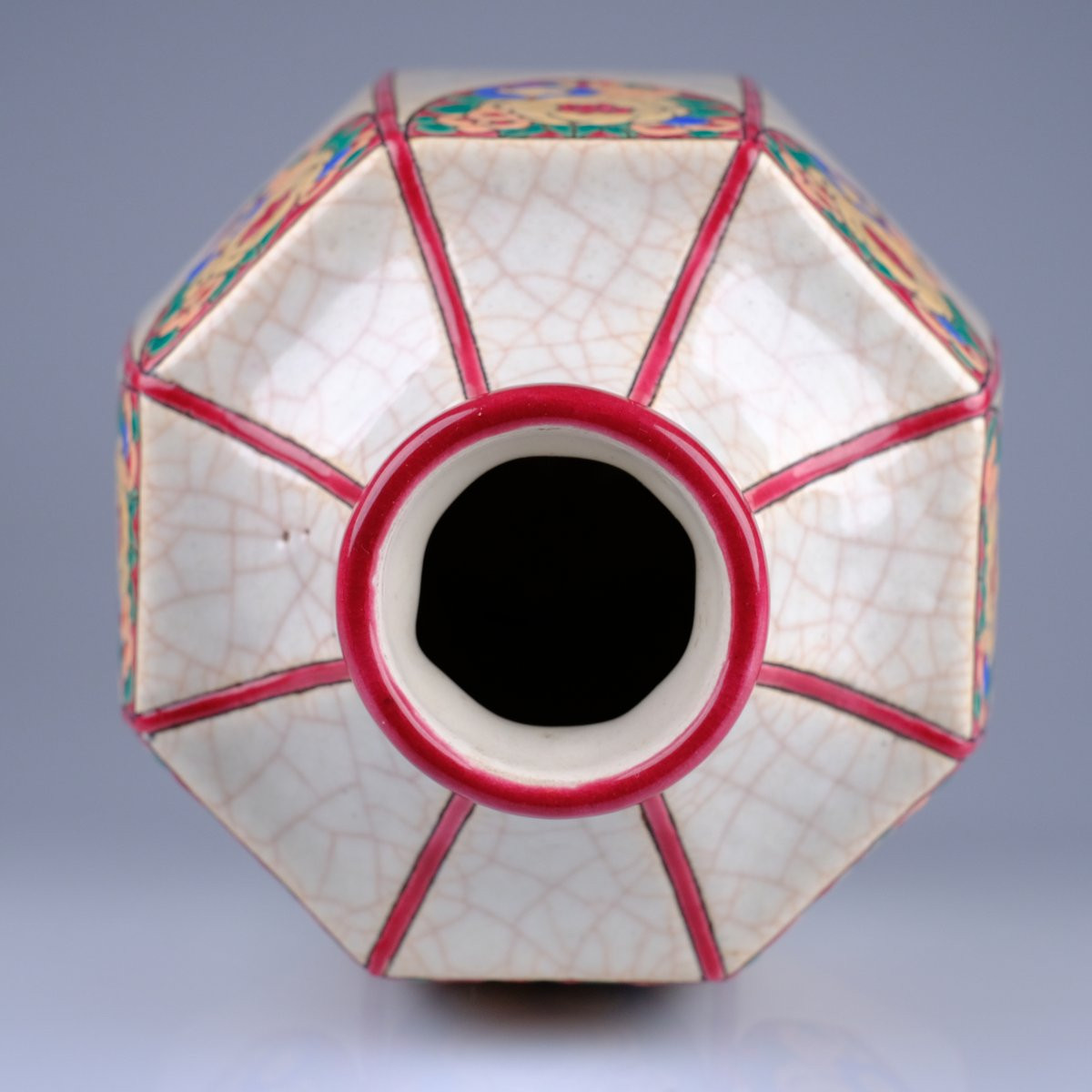 Grand vase Art Déco Emaux de Longwy. Circa 1934. D 5016.Att.Maurice-Paul CHEVALLIER -photo-4